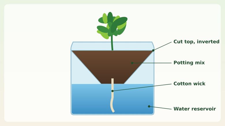 Plastic Bottle Self-Watering Planter for Herbs (2-Liter DIY)