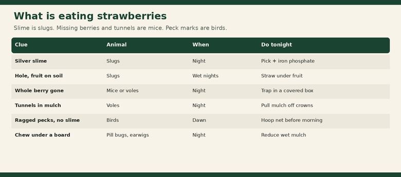 What Is Eating My Strawberries at Night? (Slugs vs Birds vs Mice)